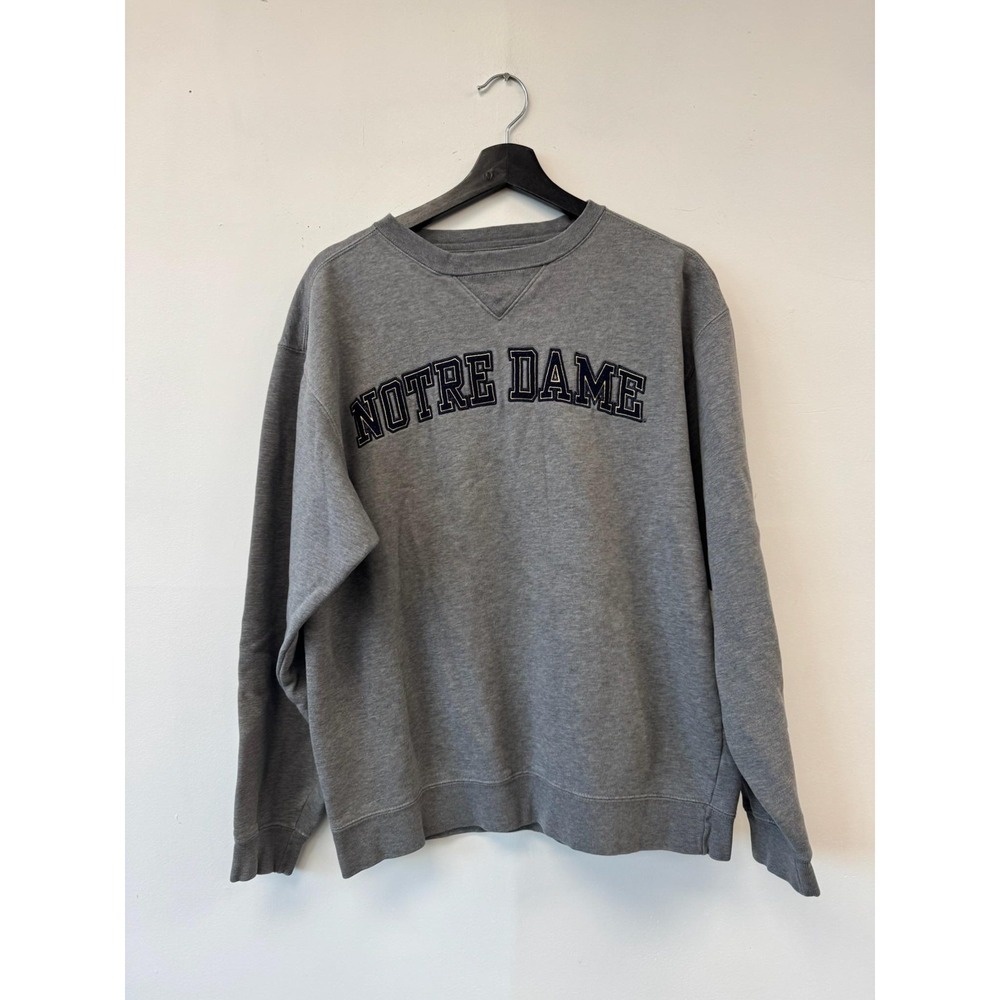 Vintage Notre Dame Fighting Irish Sweatshirt Medium Gray NCAA Football Crewneck